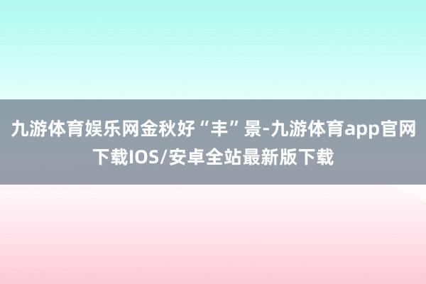 九游体育娱乐网金秋好“丰”景-九游体育app官网下载IOS/安卓全站最新版下载
