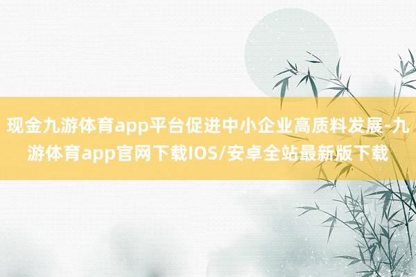 现金九游体育app平台促进中小企业高质料发展-九游体育app官网下载IOS/安卓全站最新版下载